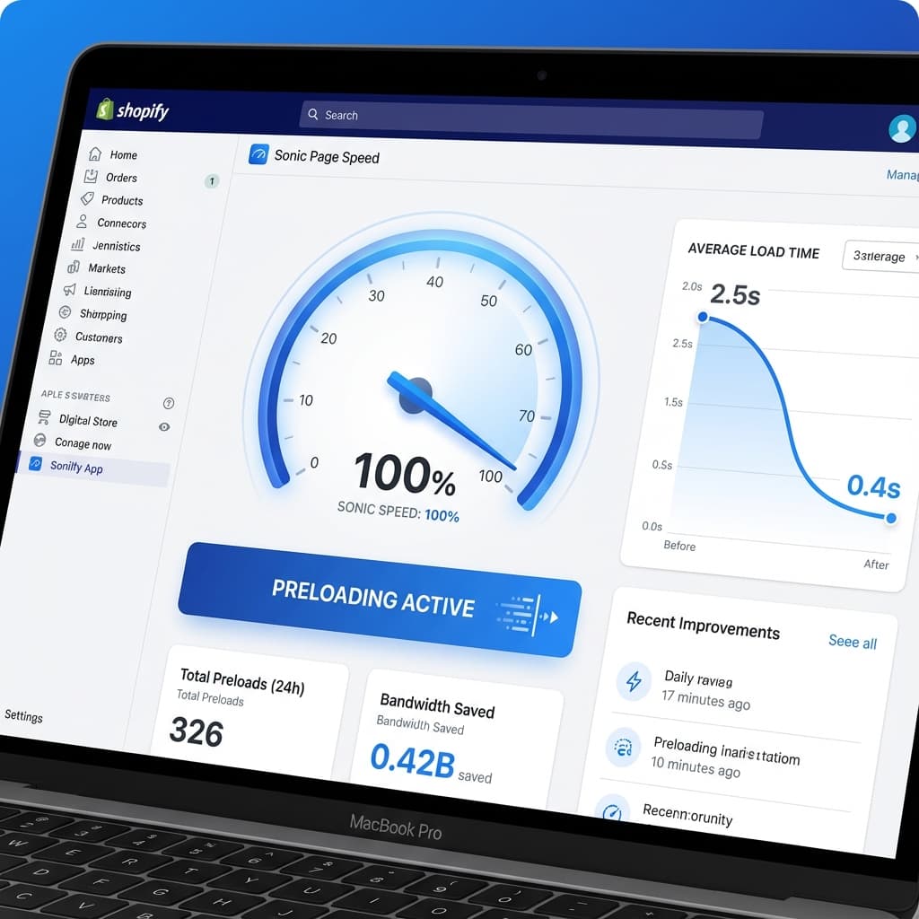 Sonic Page Speed Booster Interface